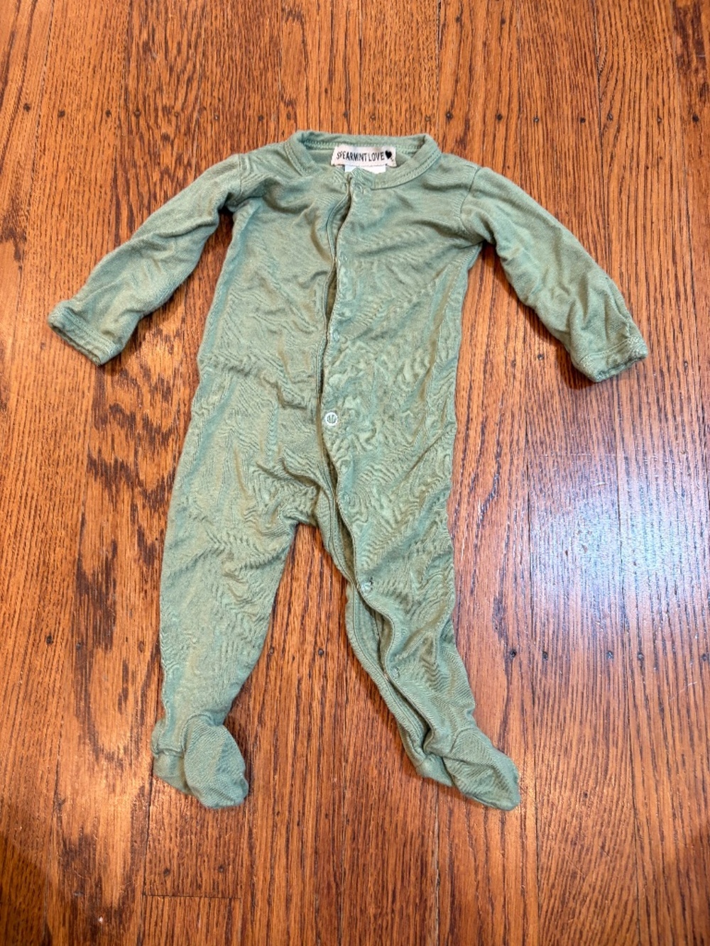 Spearmint Love Bamboo Snap Footie | Green | Newborn 🌿